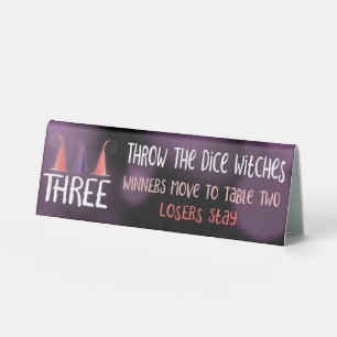 Bunco Halloween wirft die Würfel Hexe drei Tabelle Tischaufsteller
