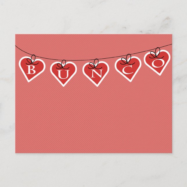 Bunco Heart Banner Postkarte (Vorderseite)