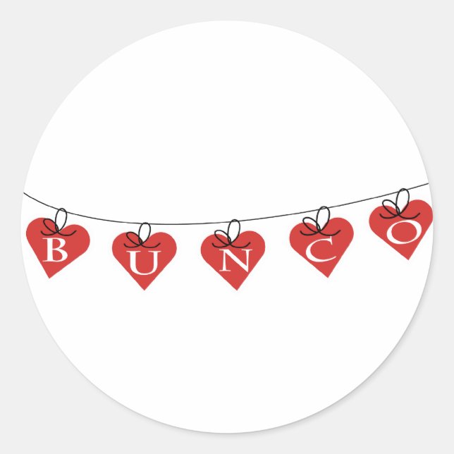 Bunco Heart Banner Runder Aufkleber (Vorderseite)