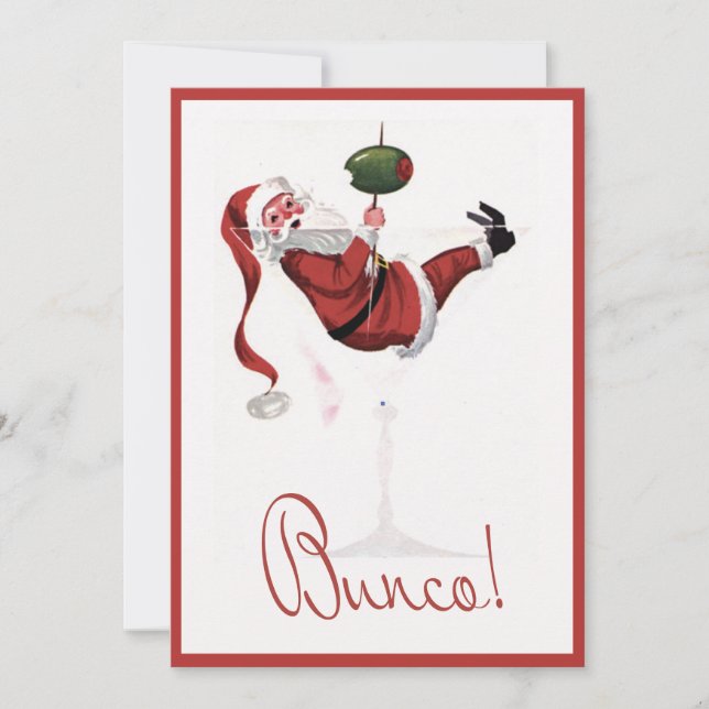 Bunco Holiday Card Einladung (Vorderseite)