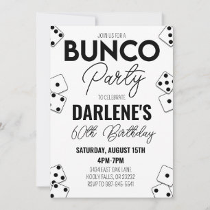 Bunco Invitation Anniversaire Moderne Simple