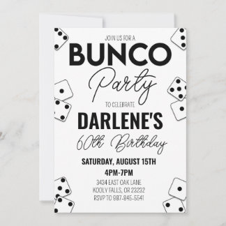Bunco Invitation Anniversaire Moderne Simple