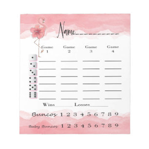 Bunco Kerbe-Auflage - rosa Flamingo-tropischer Notizblock