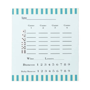 bunco Kerbeauflage - Retro farbiges Blau und Gelb Notizblock