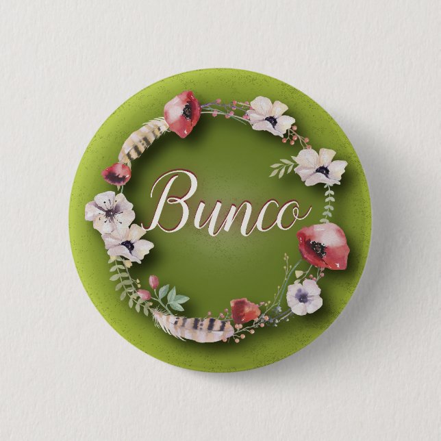 Bunco Knopf - Boho oder Bohemischer Entwurf Button (Vorderseite)