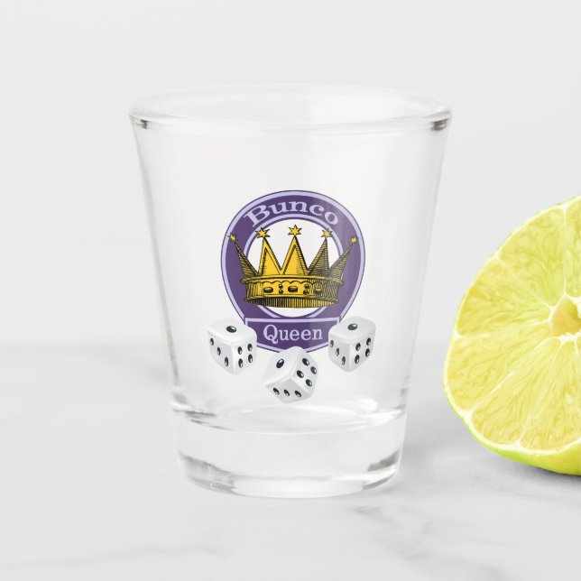 Bunco Königin-königliche Kronen-Würfel Schnapsglas (Vorderseite)