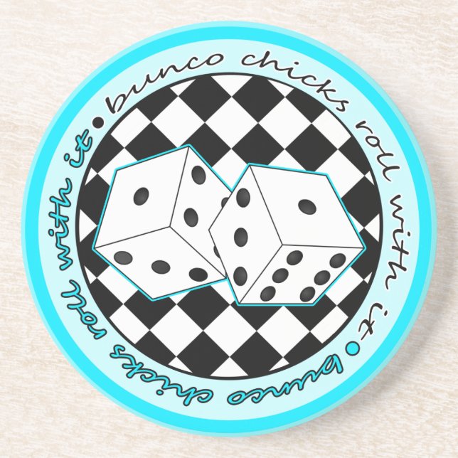 Bunco Küken-Rolle mit ihr - Blau Untersetzer (Vorne)