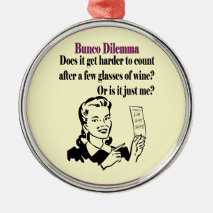 Bunco - lustiges Dilema Silbernes Ornament