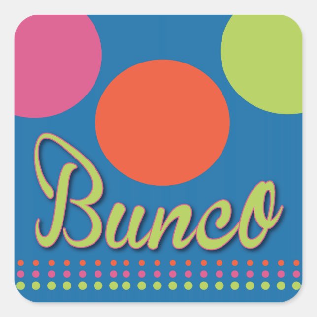 Bunco mit Dosenaufkleber Quadratischer Aufkleber (Vorderseite)