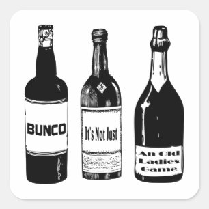 Bunco nicht gerade ein alte Damen-Spiel Quadratischer Aufkleber
