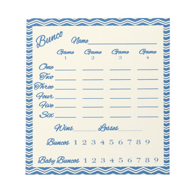 Bunco-Notizblock - Zickzack Muster Notizblock (Vorderseite)