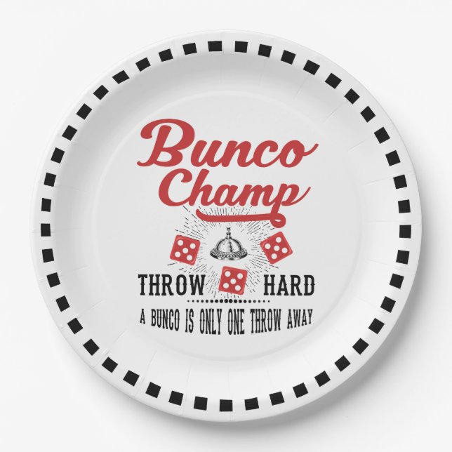 Bunco Papierplatte - Vintager Bunco Champion Pappteller (Vorderseite)