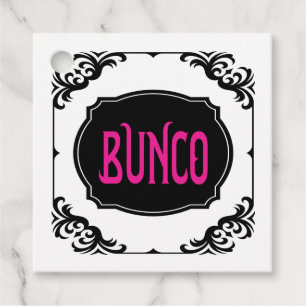 Bunco Party Prize Gift Pink Black Elegante Geschenkanhänger