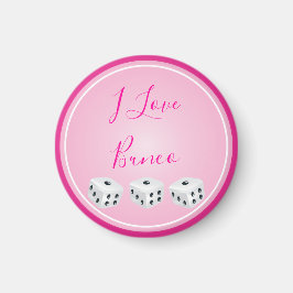 Bunco Player Dice Pink-Liebe Magnet