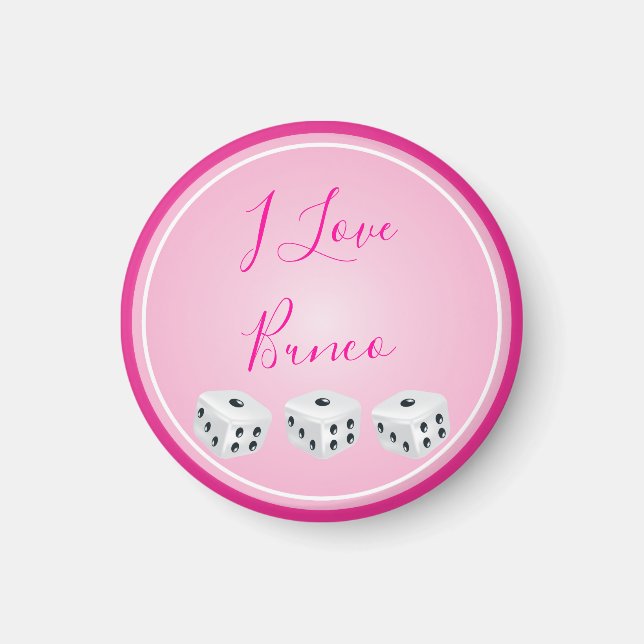 Bunco Player Dice Pink-Liebe Magnet (Vorne)