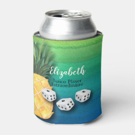 Bunco Player Monogram Beach Ananas Dice Dosenkühler
