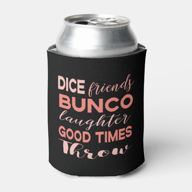 Bunco Player Pink Black Dice Friends Dosenkühler (Kanne Vorderseite)