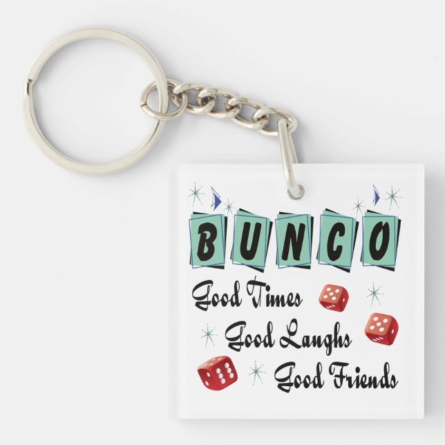 Bunco Player Retro Dice Friend Schlüsselanhänger (Vorderseite)