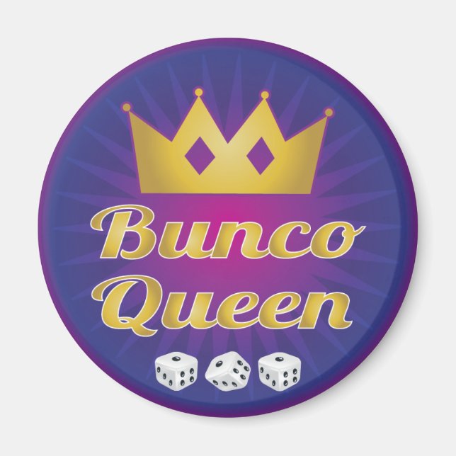 Bunco Queen Crown and Dice Magnet (Vorne)