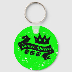 Bunco Queen Crown and Dice Ribbon - Grunge Textur Schlüsselanhänger