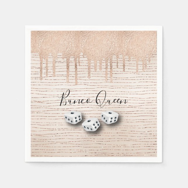 Bunco Queen Dice Party Serviette (Vorderseite)