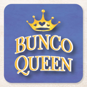 Bunco Queen Game Night Party Rechteckiger Pappuntersetzer