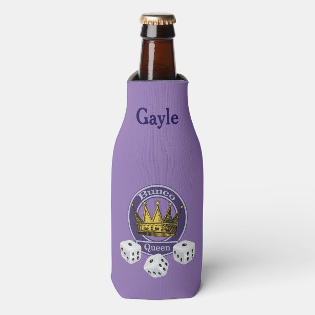 Bunco Queen Personalisiert Bottle Chiller Flaschenkühler (Flaschenvorderseite)