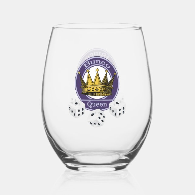 Bunco Queen Weinglas Ohne Stiel (Vorderseite)