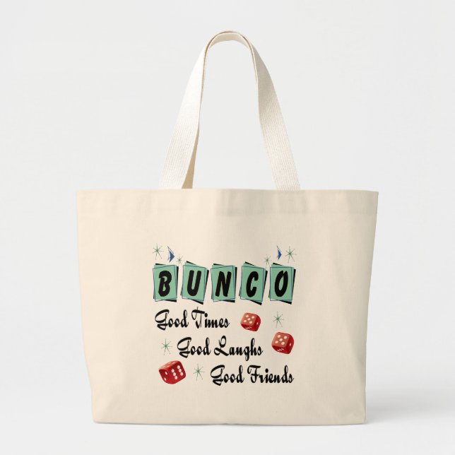 Bunco Retro Typografie Party Supply Jumbo Stoffbeutel (Vorne)