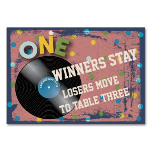Bunco Rock and Roll Table Card #1 Tischnummer