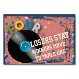 Bunco Rock and Roll Table Card #4 Tischnummer
