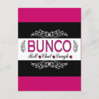 Bunco, Roll, Chat, lachen in Rosa, Schwarz und Wei