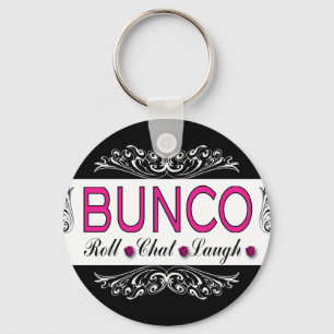 Bunco, Rolle, Chat, Lachen im Rosa, Schwarzweiss Schlüsselanhänger