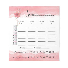 Bunco Score Pad - rosa Flamingo Tropischer Spaß Notizblock