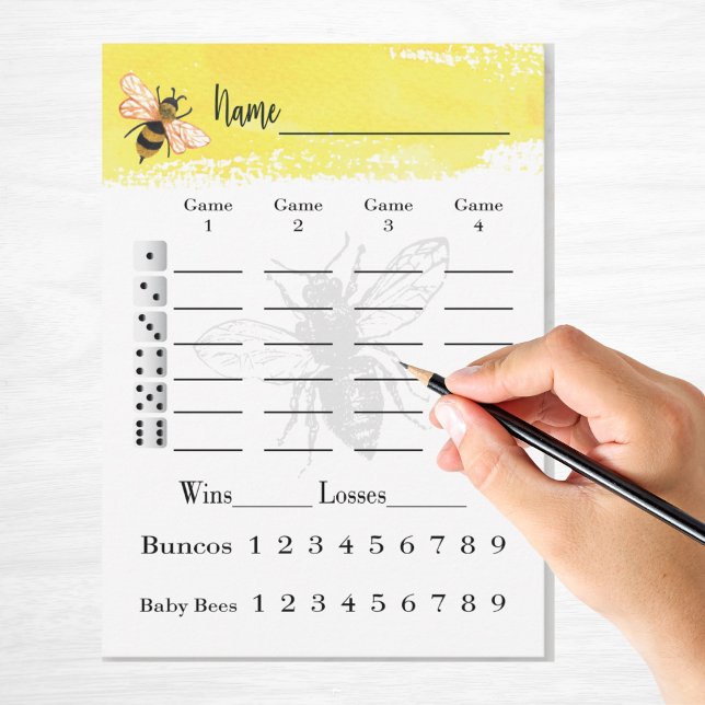 Bunco Score Sheets Bee Einladung (Bunco Score Card or Score Sheet for Bunco game players.)
