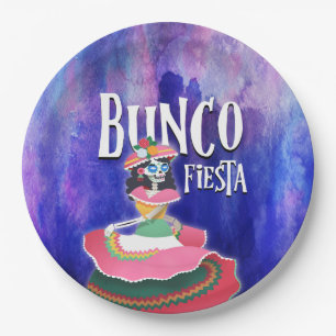 Bunco Skeleton Tag des toten Fiesta-Party Pappteller