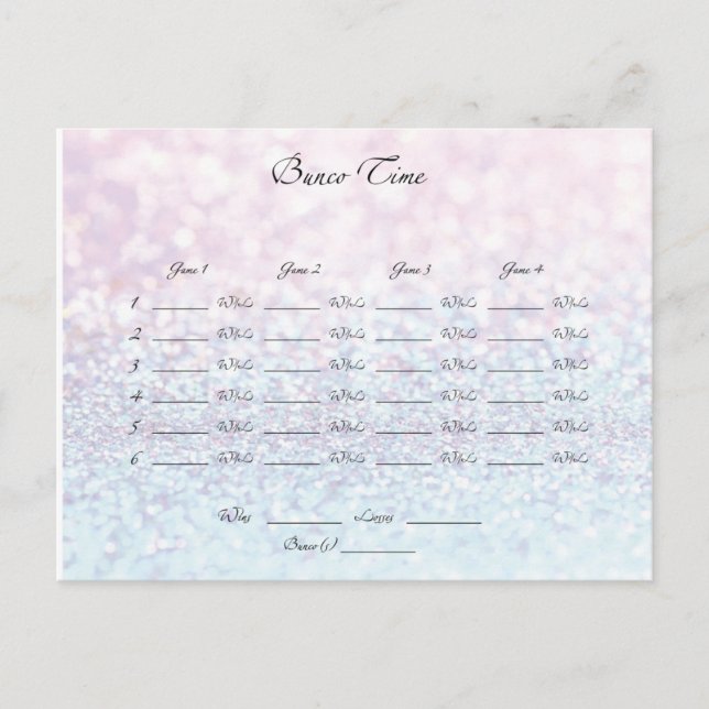 Bunco sparkle Post card Postkarte (Vorderseite)