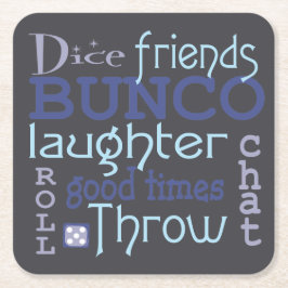 Bunco Spaß-Spiel-NachtParty Rechteckiger Pappuntersetzer