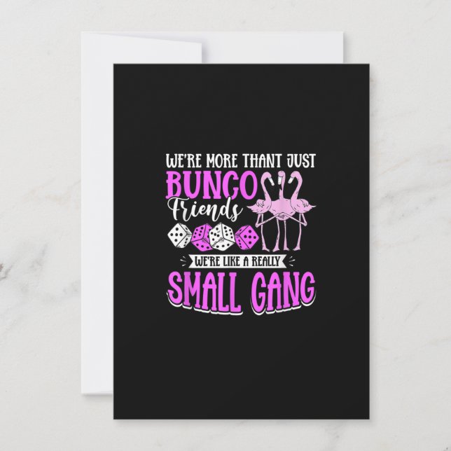 Bunco Spiel Flamingo Design für einen Bunco Babe Einladung (Vorderseite)