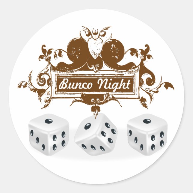 Bunco-Spieldesign Runder Aufkleber (Vorderseite)