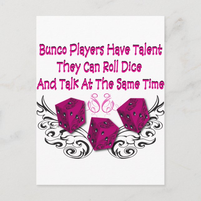 Bunco Spieler haben Talent #2 Postkarte (Vorderseite)