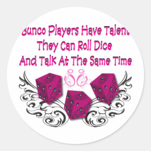 Bunco-Spieler haben Talent #2 Runder Aufkleber