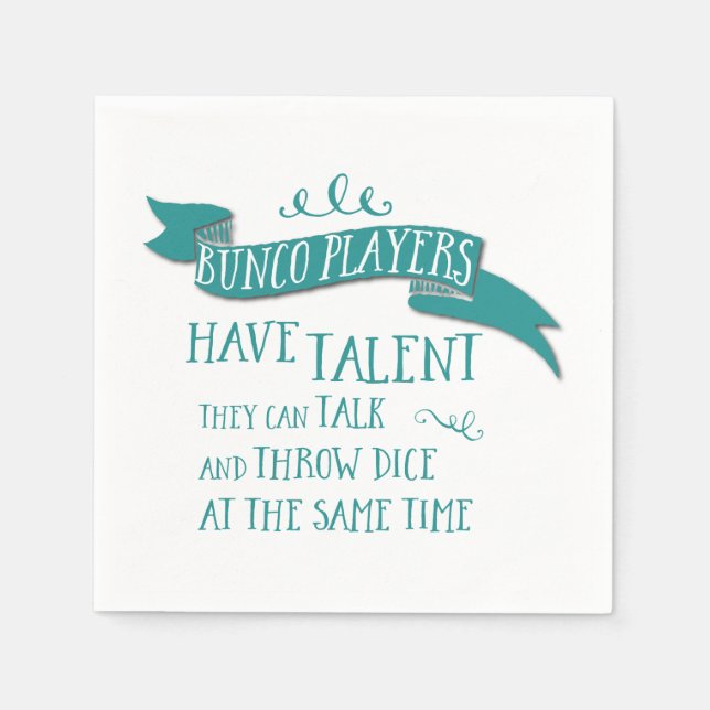 Bunco Spieler haben Talent - Aquarellfarbe Serviette (Vorderseite)