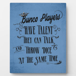 Bunco Spieler haben Talent mit Kronen Fotoplatte