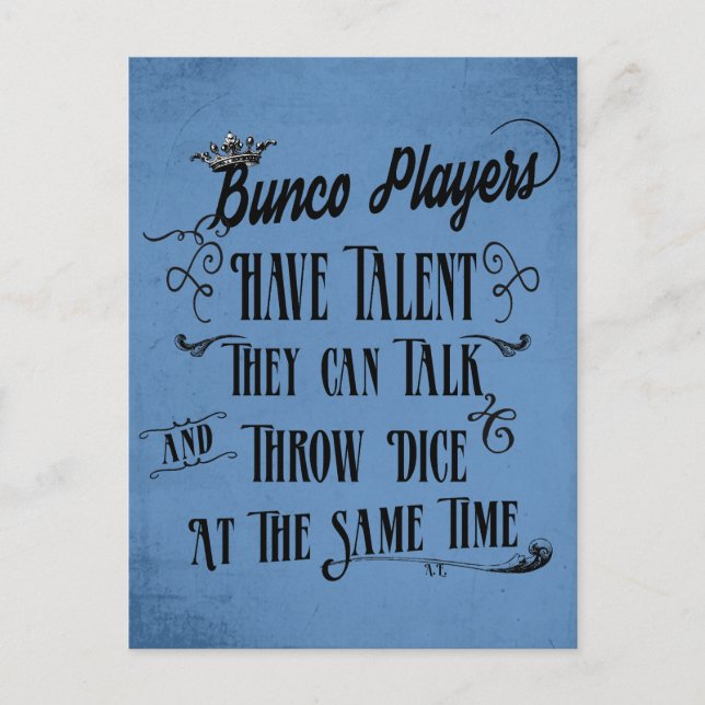 Bunco Spieler haben Talent mit Kronen Postkarte (Vorderseite)