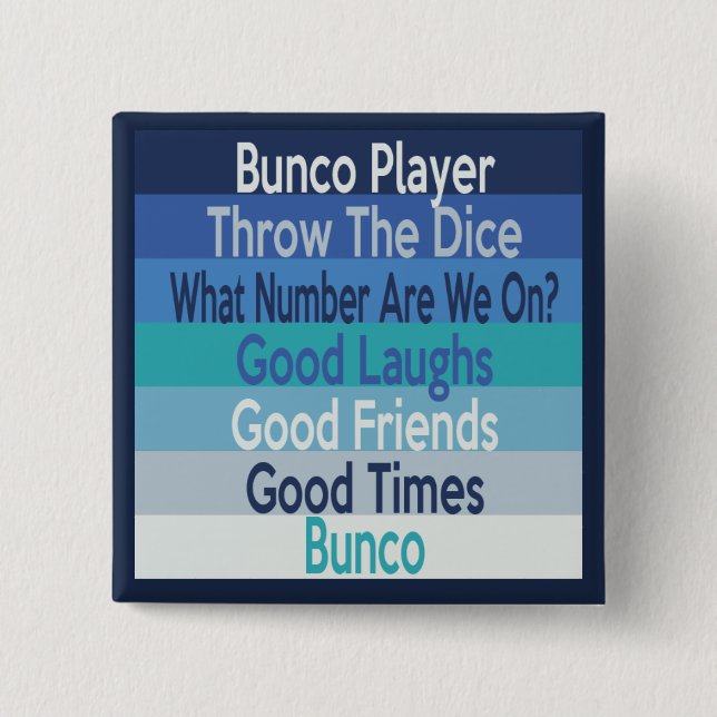 Bunco Spieler-moderner Streifen-Entwurf Button (Vorderseite)
