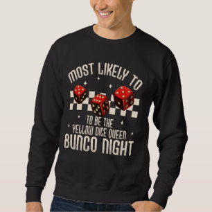 Bunco Spieler Spiel nächtliche Würfel, um die gelb Sweatshirt
