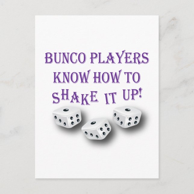 bunco Spieler wissen, wie man es schüttelt! Postkarte (Vorderseite)