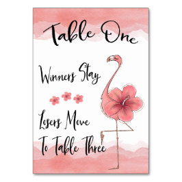 Bunco Table Card #1 Pink Flamingo Fun Tischnummer