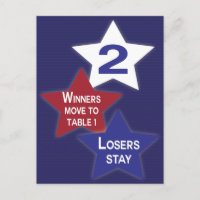 Bunco Table Card #2 mit roten, weißen und blauen S